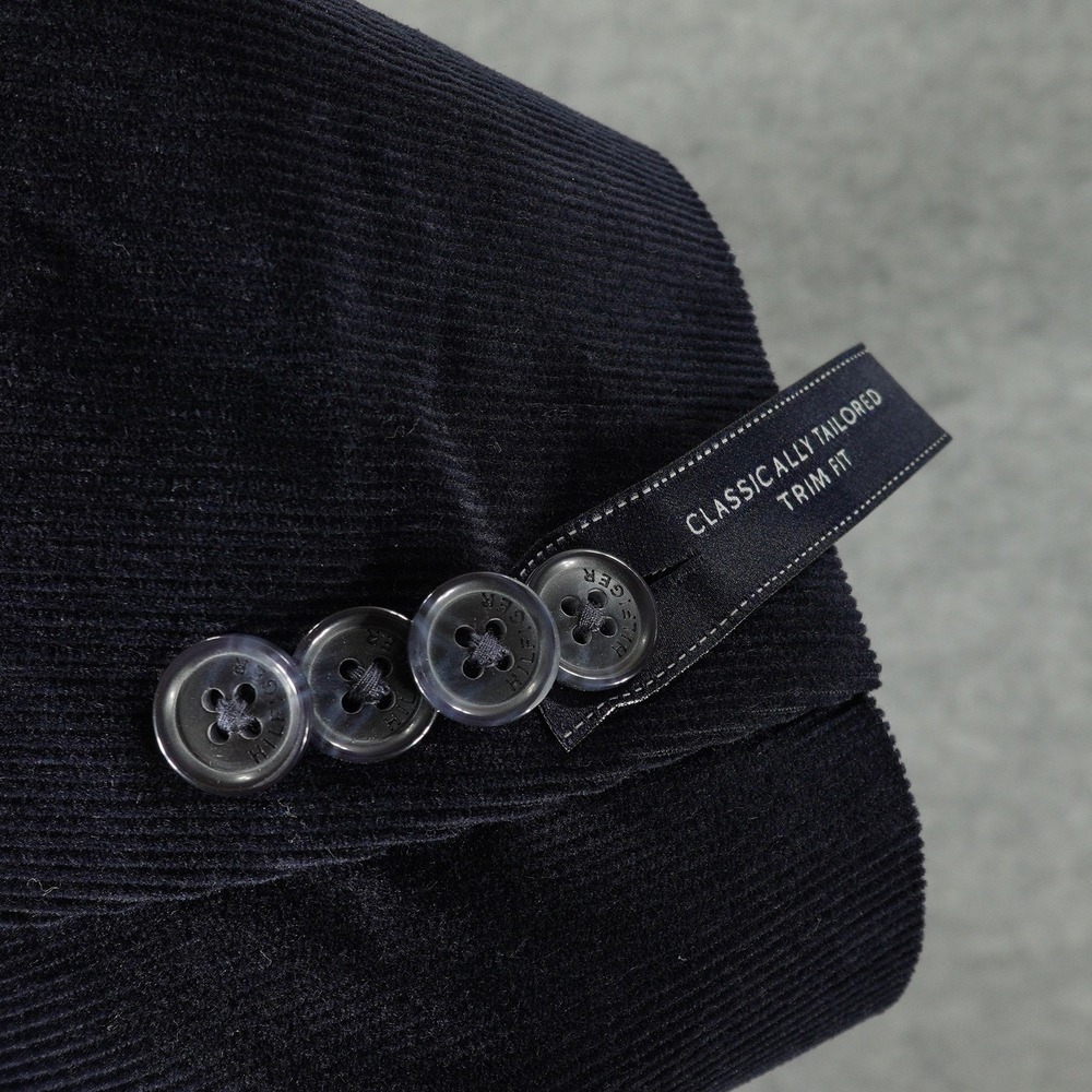 Tommy Hilfiger Blazer Mens 50R Navy Corduroy Elbow Patches Two Button New - Picture 15 of 15